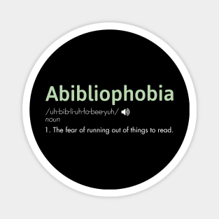 Abibliophobia For Book Lovers And Bookworms Magnet